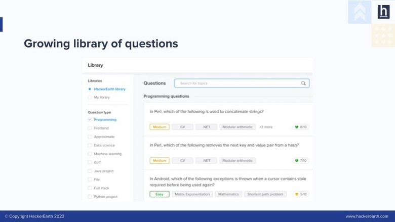 Pre-built Question Library