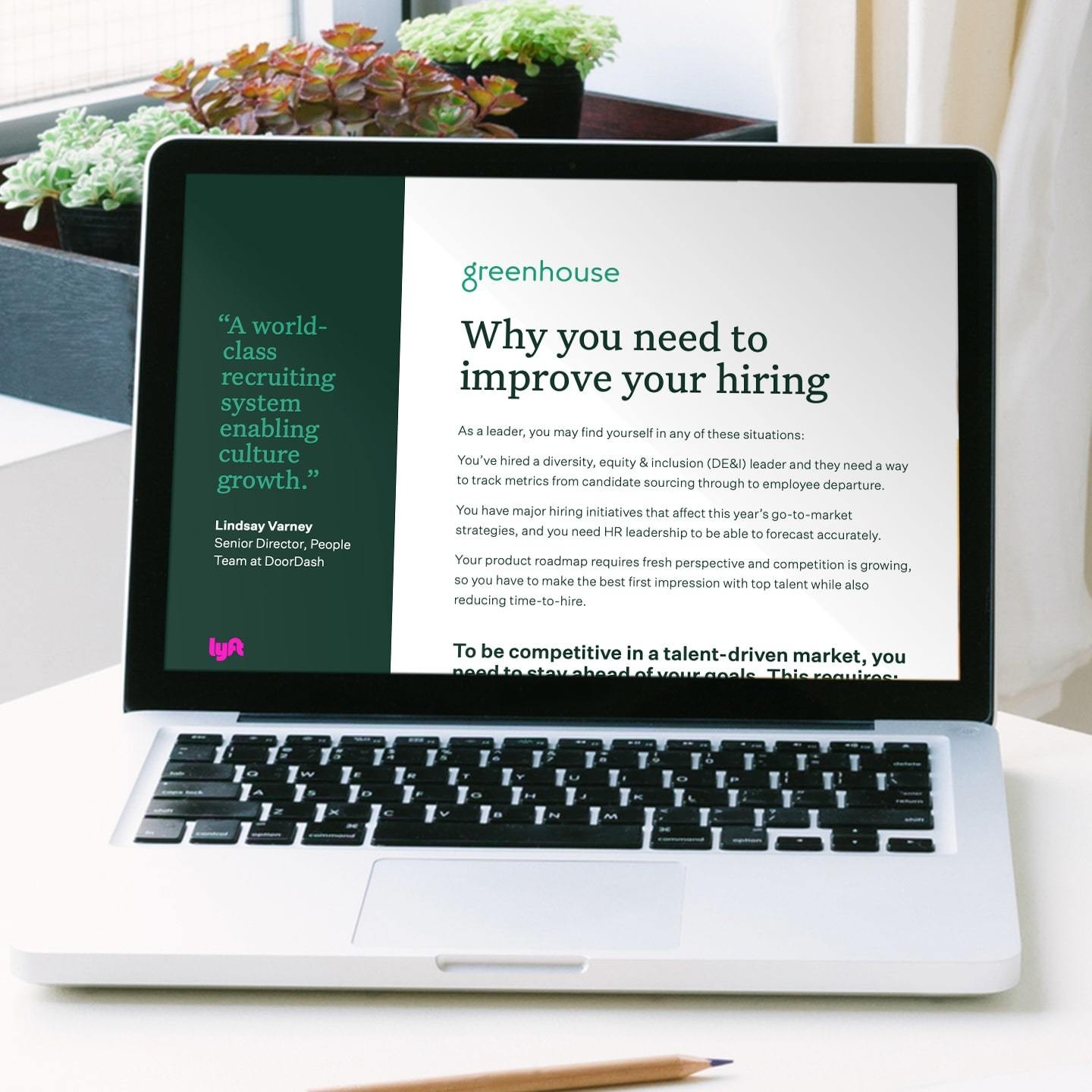 Laptop computer with Greenhouse e Book on screen