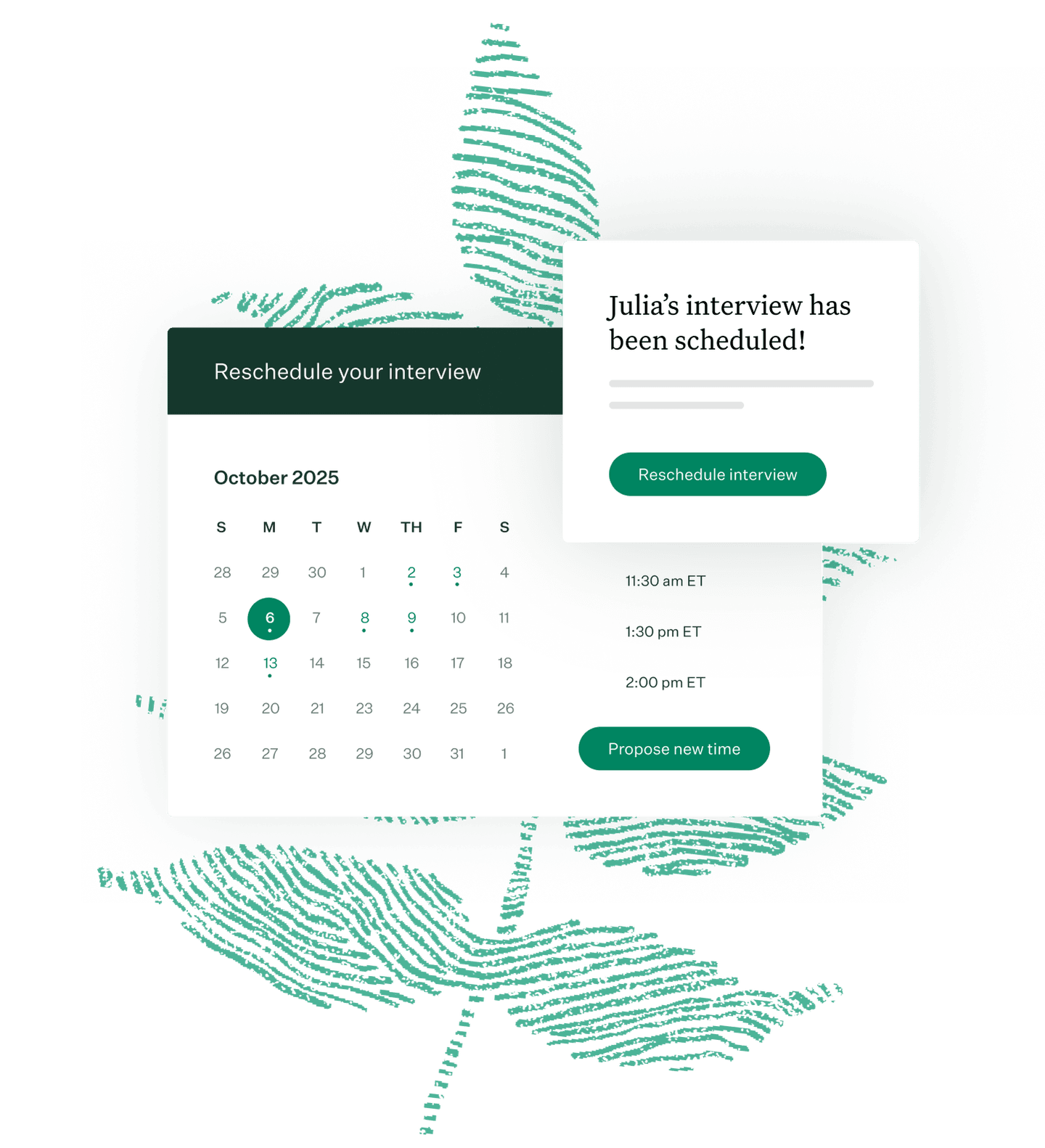 Greenhouse candidate self reschedule UI