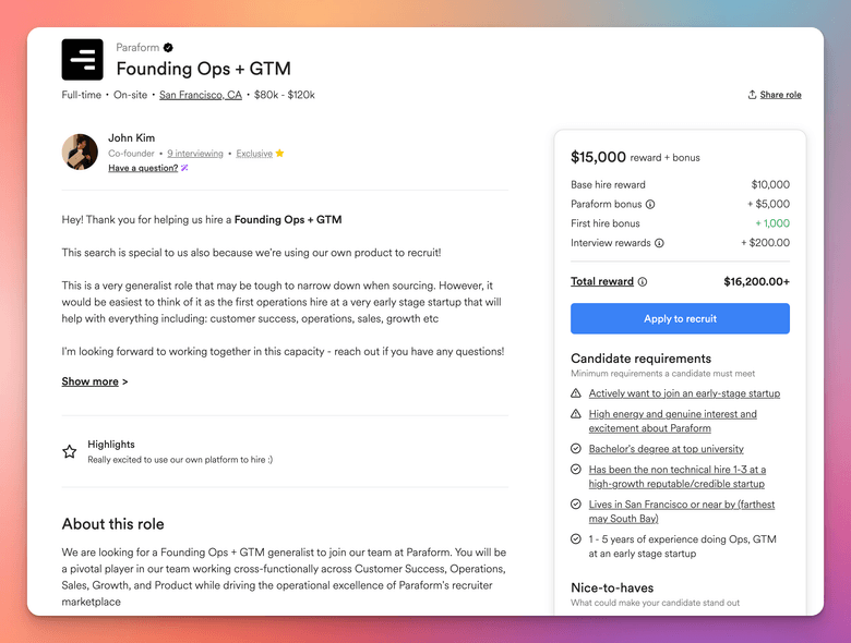 Beautiful, recruiter-focused role postings